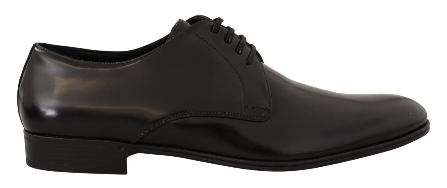 Scarpe derby eleganti da uomo con lacci in pelle nera