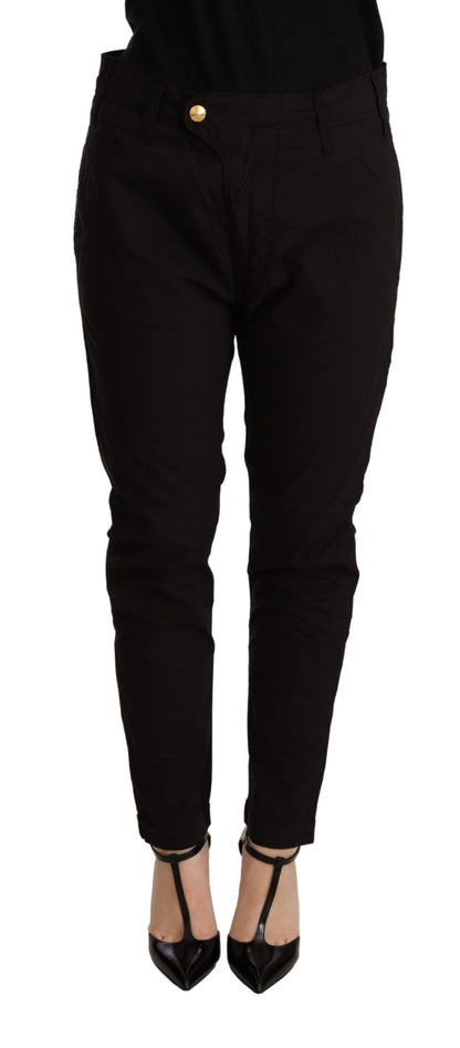 Pantalon skinny noir taille moyenne, coupe BAGGY