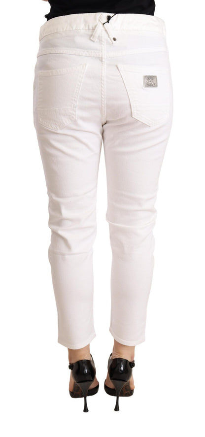 CYCLE Elegant Slim Fit White Skinny Pants