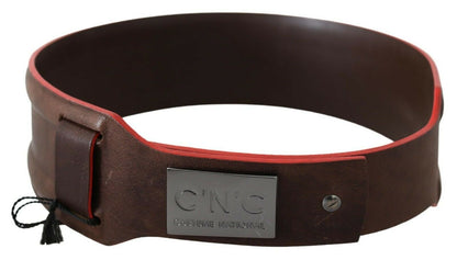 Ceinture en cuir véritable marron foncé