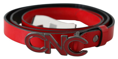 Ceinture à boucle avec logo en cuir réversible rouge noir