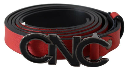 Ceinture à logo en cuir réversible rouge