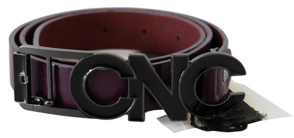 Ceinture en cuir marron avec boucle et lettre à grand logo