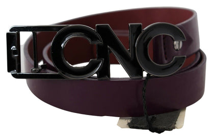 Ceinture en cuir marron avec boucle et lettre à grand logo