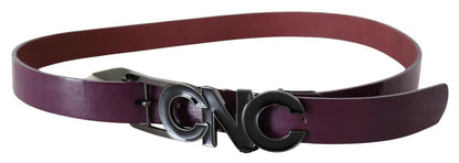 Ceinture en cuir marron avec boucle et lettre à grand logo