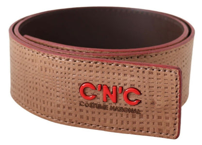 Ceinture tendance en cuir blanc avec logo