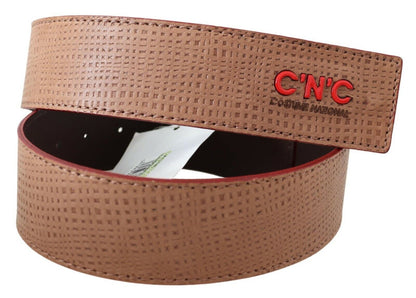 Ceinture tendance en cuir blanc avec logo