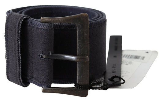 Ceinture à boucle rustique carrée large bleu marine noir