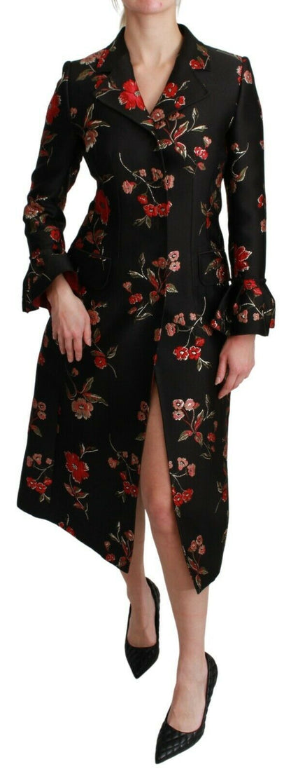 Dolce &amp; Gabbana – Eleganter Trenchcoat mit Blumenstickerei