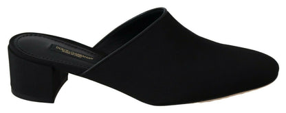 Sandales noires en gros-grain pour femmes, chaussures