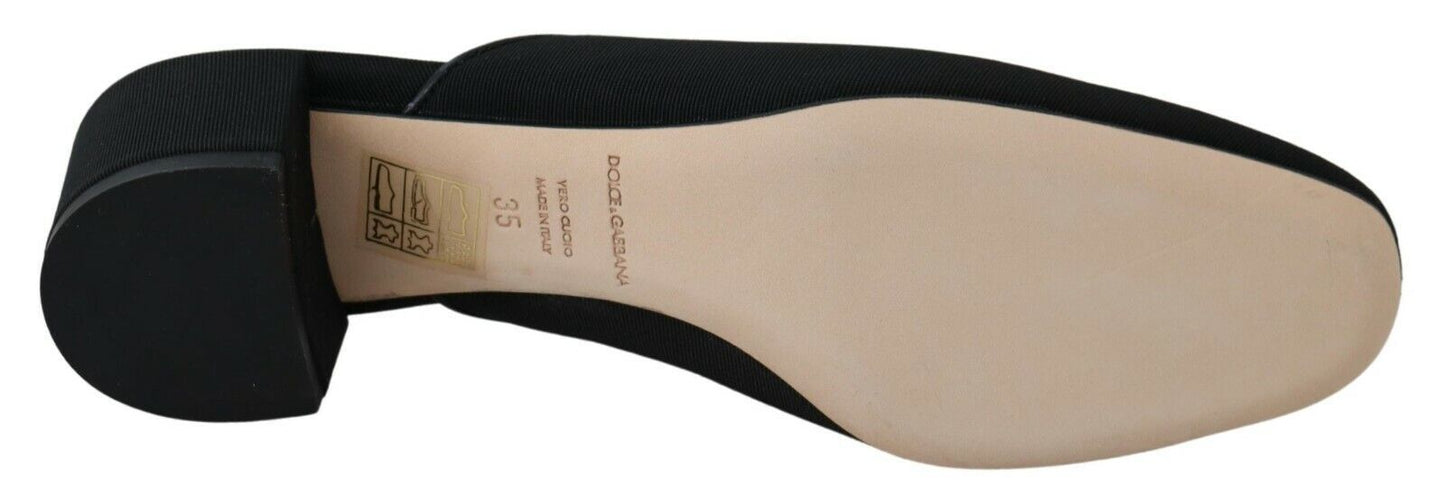 Sandales noires en gros-grain pour femmes, chaussures