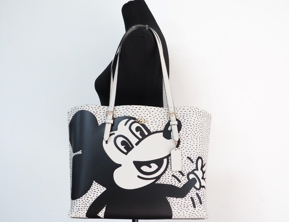 (C6978) Borsa tote grande in pelle Topolino X Keith Haring Mollie