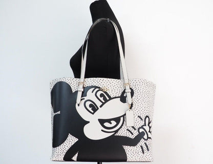 (C6978) Borsa tote grande in pelle Topolino X Keith Haring Mollie