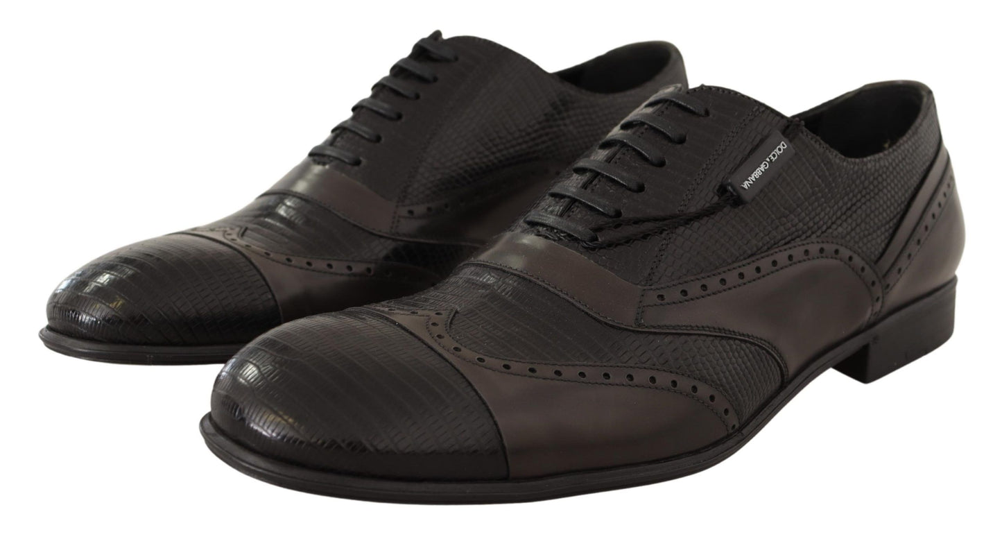 Braune Oxford-Schuhe aus Eidechsenleder