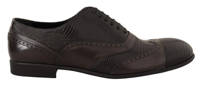 Braune Oxford-Schuhe aus Eidechsenleder