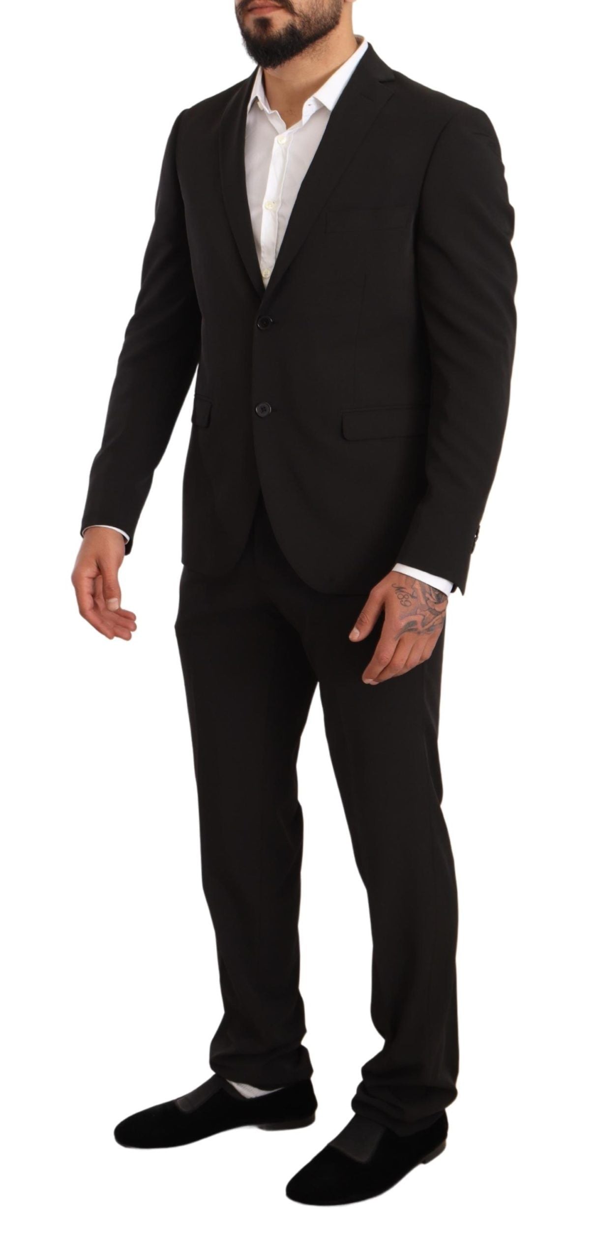 Domenico Tagliente Elegant Black Slim Fit Two-Piece Suit