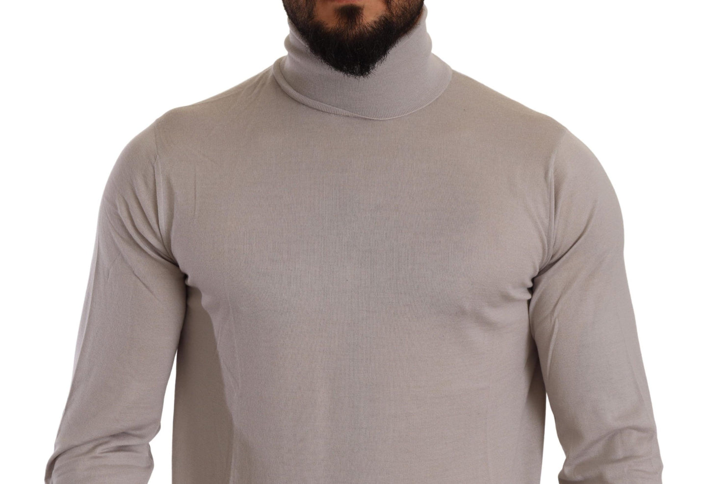 Maglione pullover dolcevita in cashmere grigio