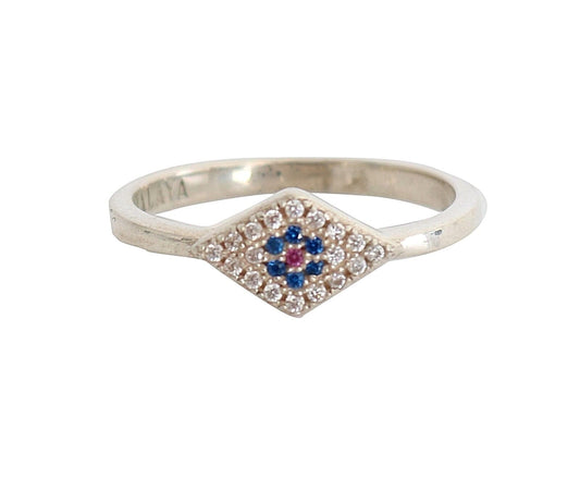 Bague transparente en argent 925 pour femmes, bleu rouge CZ