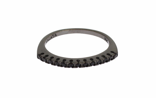 Bague femme en argent 925 rhodié noir CZ