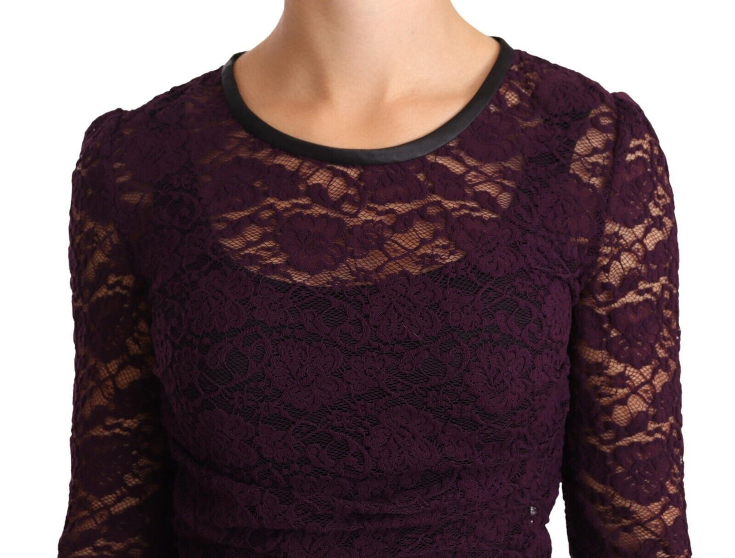 Dolce & Gabbana Elegant Sheer Lace Long Sleeve Blouse