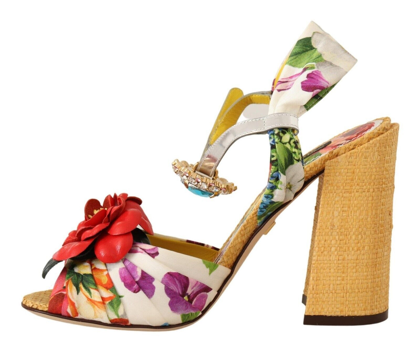 Sandales Keira en cristal multicolores, chaussures en soie