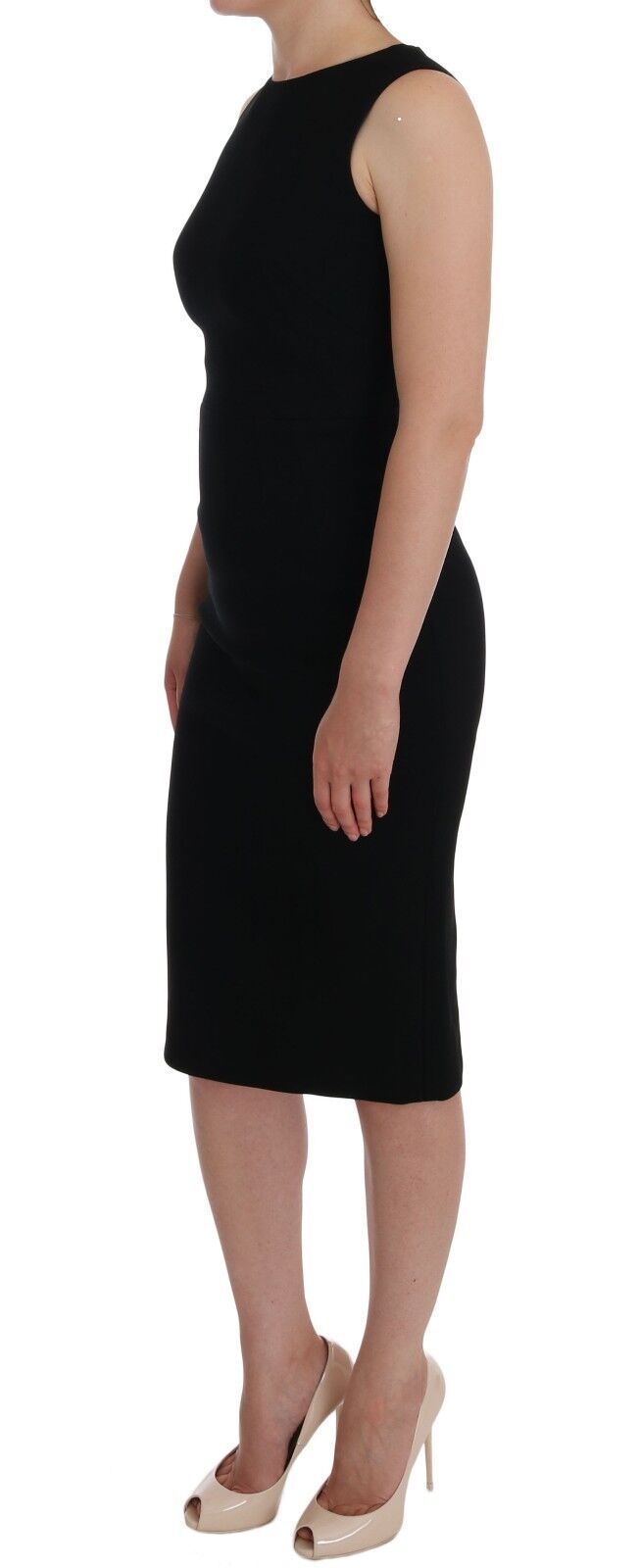 Robe fourreau noire extensible en cristal