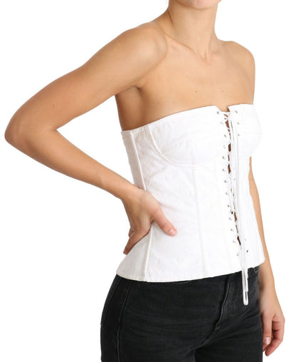 Corset haut en coton bustier blanc PALERMO