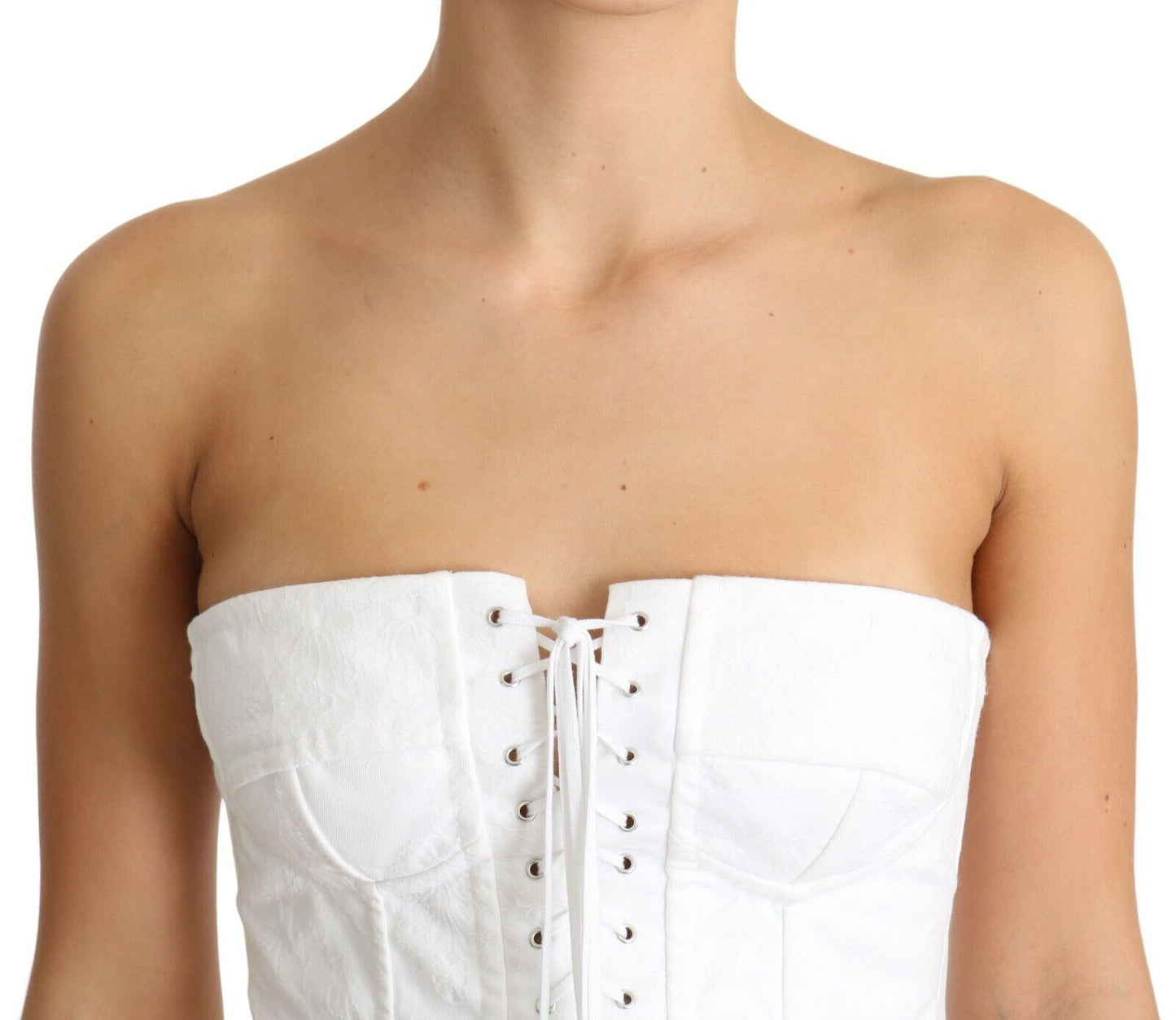 Corset haut en coton bustier blanc PALERMO