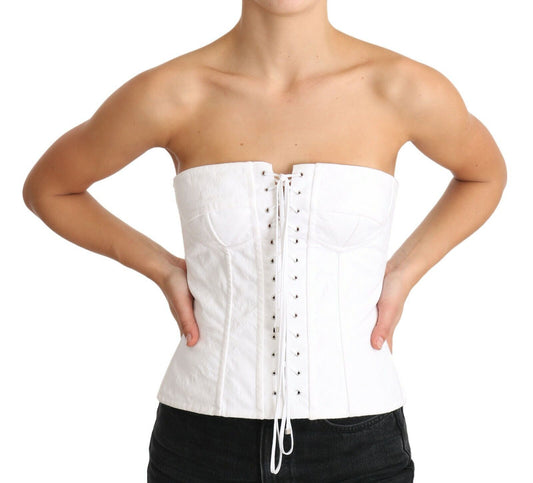 Corsetto bustier in cotone bianco PALERMO