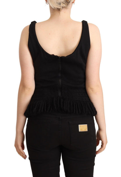 Ermanno Scervino Chic Sleeveless Designer Tank Top in Black