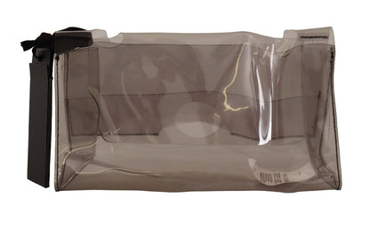 Pochette transparente en plastique transparent noir, pochette à main