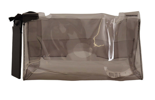 Schwarze durchsichtige Plastikbeutel-Clutch-Tasche