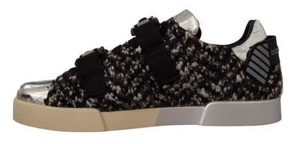 Dolce &amp; Gabbana Silberne Eleganz-Leder-Sneakers