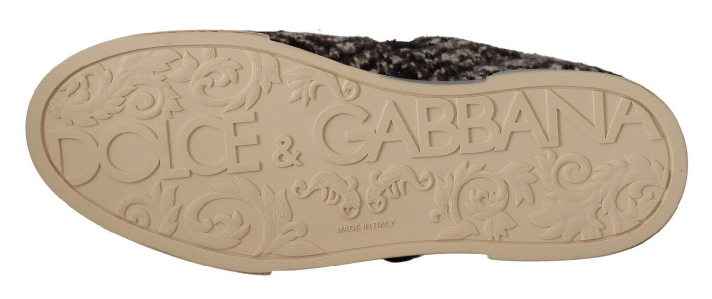 Dolce &amp; Gabbana Silberne Eleganz-Leder-Sneakers