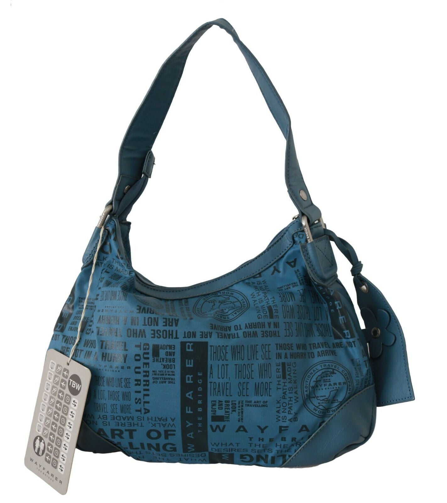 Schulterhandtasche, bedruckt, Damen-Geldbörse, Blau