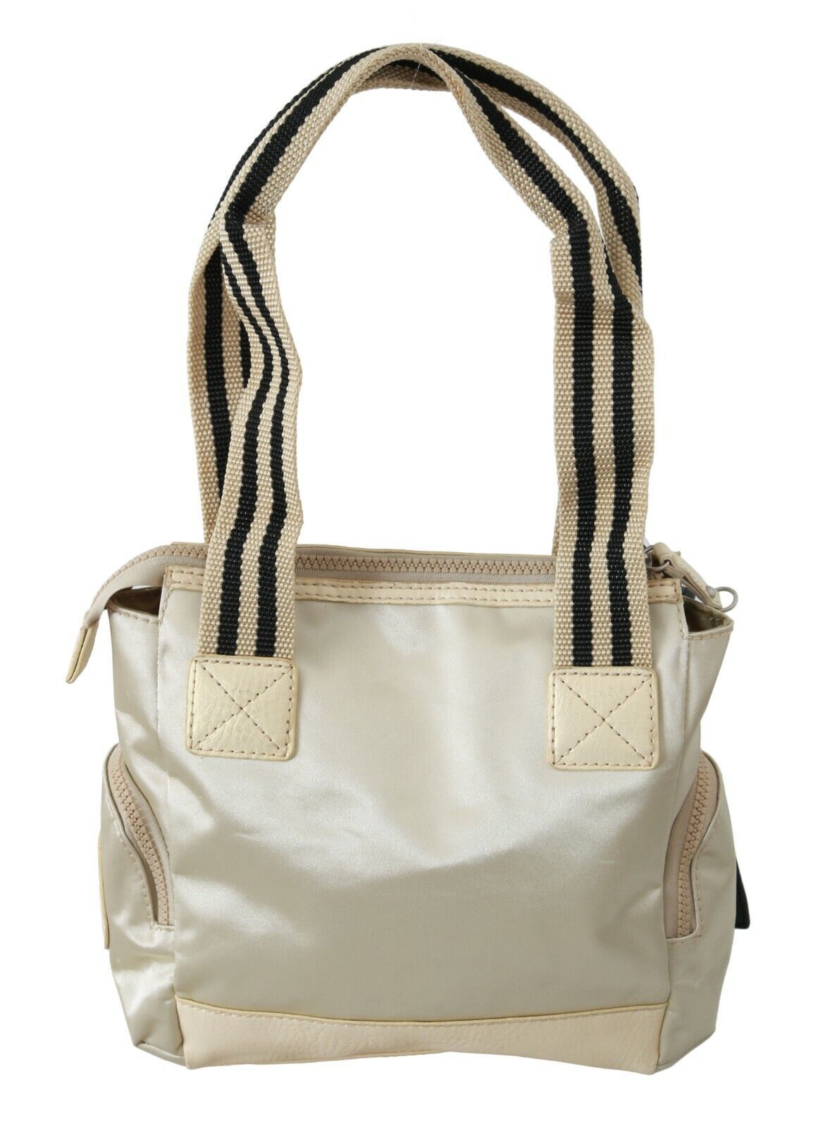 Beige Handtasche Schultertasche Stoff Geldbörse