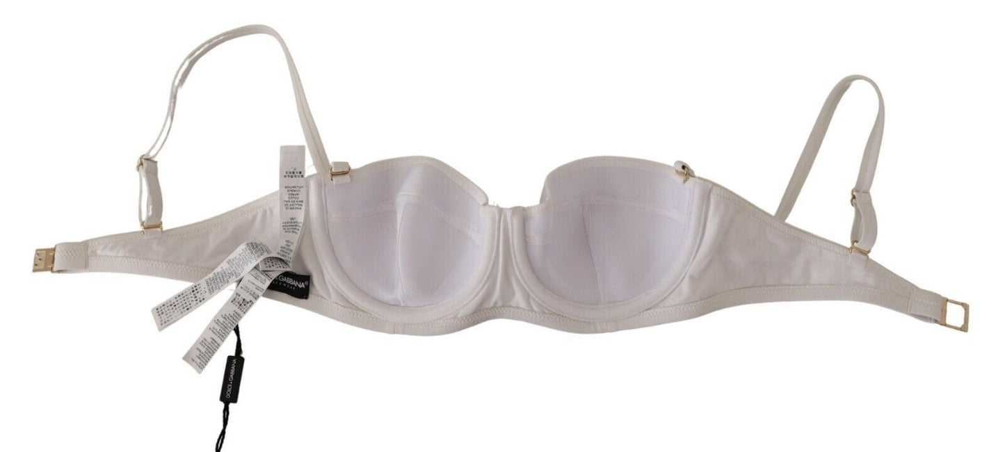 Intimo reggiseno a balconcino semi-imbottito in nylon bianco