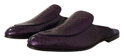 Dolce & Gabbana Purple Exotic Python Leather Slides