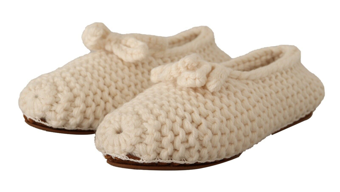 Dolce & Gabbana Chic Wool Knit Ballerina Flats