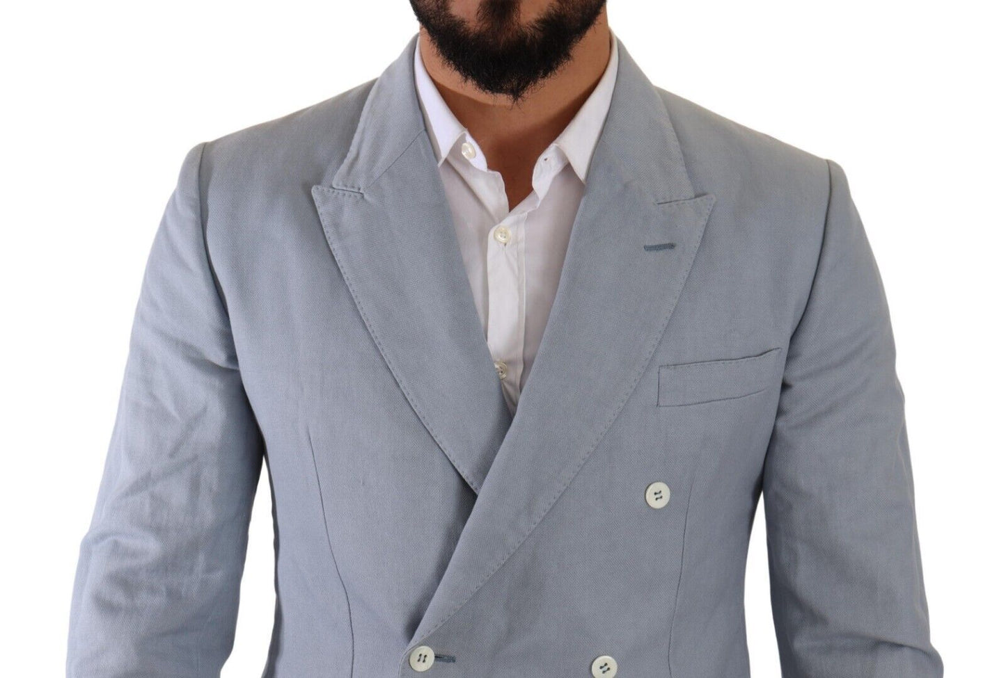 Giacca da giacca slim fit in lino di cotone blu