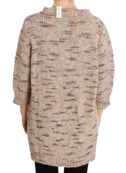 Pull surdimensionné en laine mélangée beige