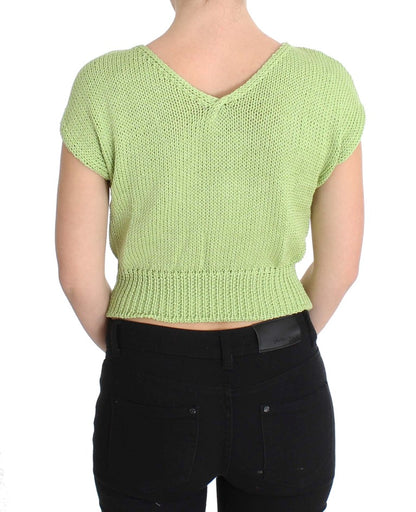 Grüner Strickpullover aus Baumwollmischung