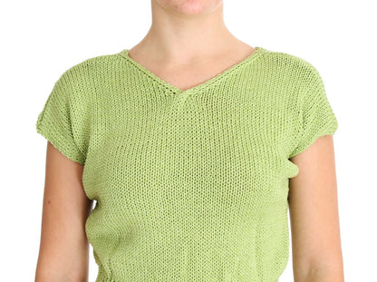 Grüner Strickpullover aus Baumwollmischung