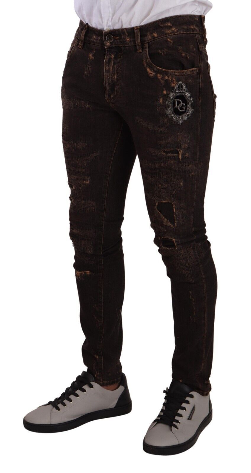 Dolce &amp; Gabbana – Schmal geschnittene Skinny-Jeans im Distressed-Look