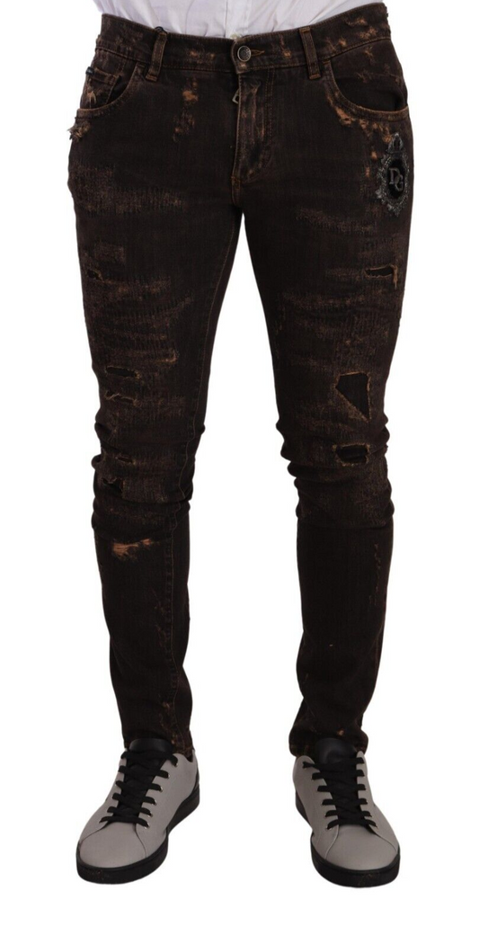 Dolce &amp; Gabbana – Schmal geschnittene Skinny-Jeans im Distressed-Look