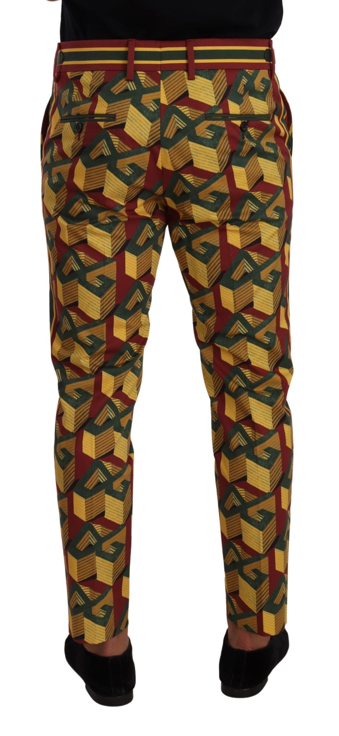 Pantaloni pantaloni affusolati in cotone Logo Mania multicolor