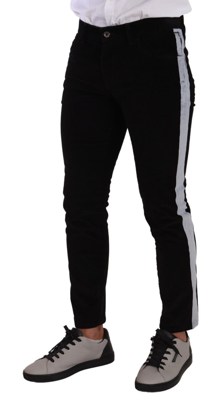 Schwarze Skinny-Cordjeans aus Baumwollstretch