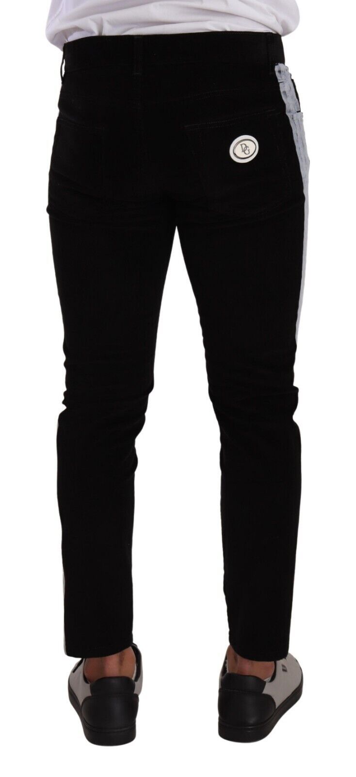 Schwarze Skinny-Cordjeans aus Baumwollstretch