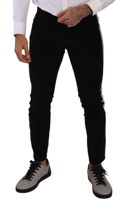 Schwarze Skinny-Cordjeans aus Baumwollstretch