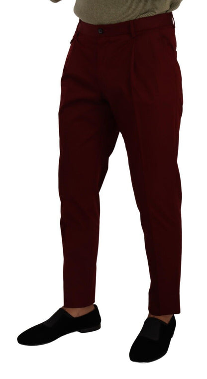 Dolce & Gabbana Elegant Dark Red Dress Chinos for Men